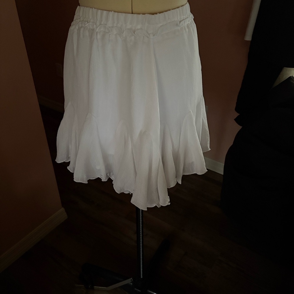 Madden Girl White Ruffled Chiffon Skater Skirt